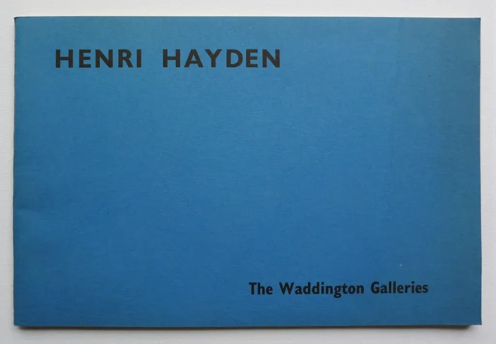 Couverture blue du catalogue avec écrit dessus Henri Hayden